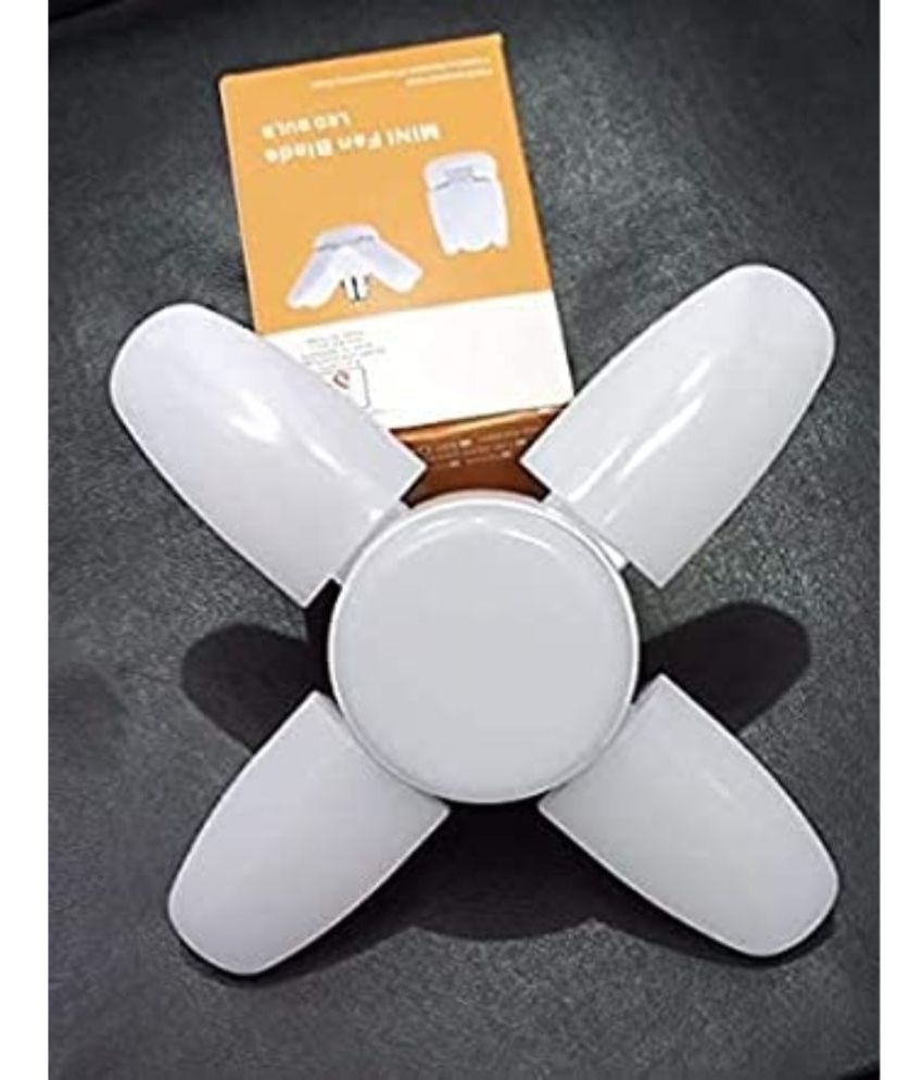 Charkee 25W Cool Day Mini fan Blade 4 Leaf Foldable LED Bulb with Angle Adjustable Ceiling Lights Home Pack of 3