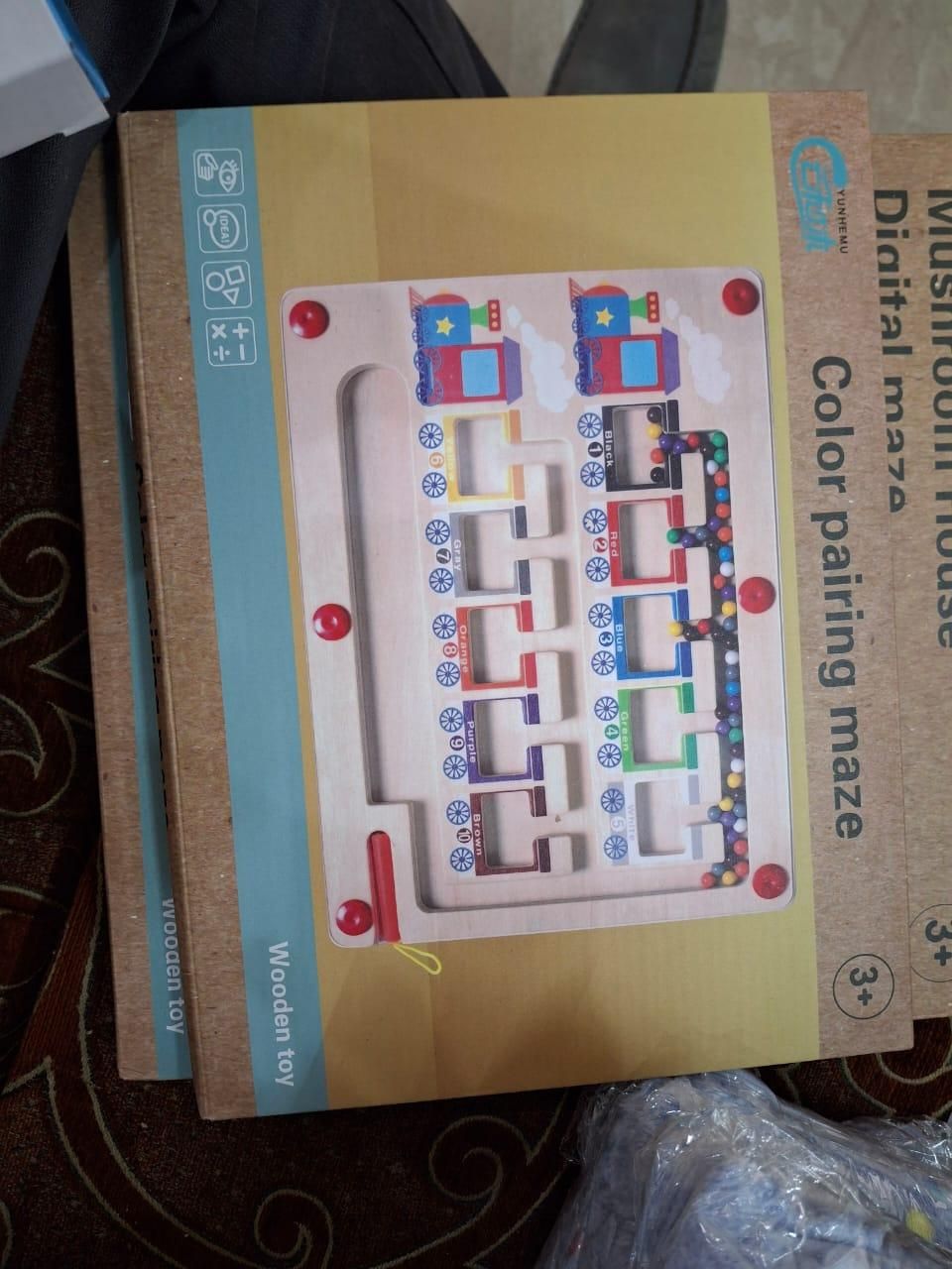 Magnetic Color & Number Maze Montessori Wooden Puzzle Game Board - Gadgetbro