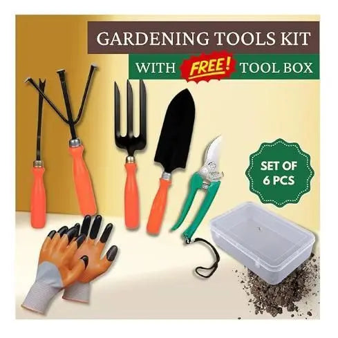 6 in 1 Garden Tools with Box - Gadgetbro