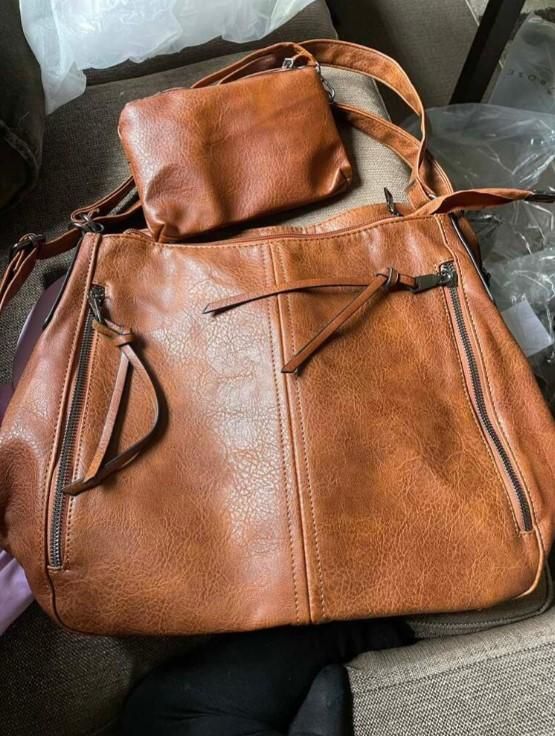 Tote Bags For Women PU Leather Hobo Bags for Women Purse Stylish 2 in 1 Handbags with Shoulder Strap Ladies Office Bag - Gadgetbro