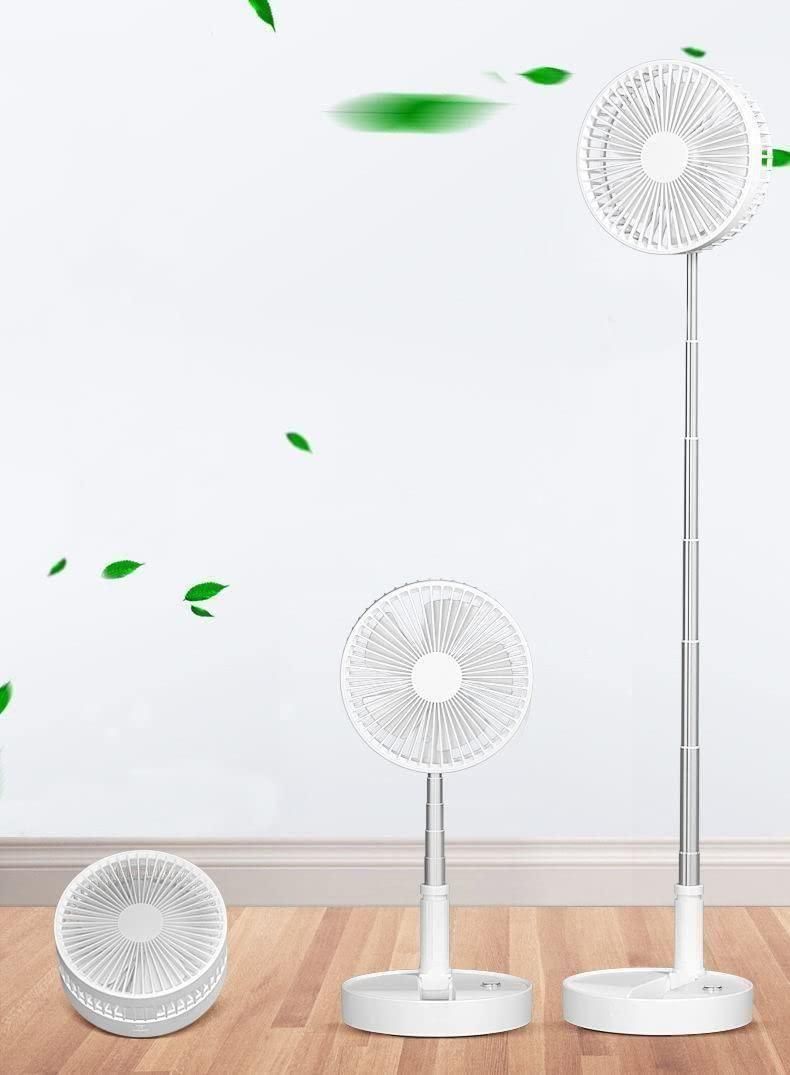 Adjustable Height Telescopic Rechargeable Standing Fan Rechargeable Pedestal Fan - Gadgetbro