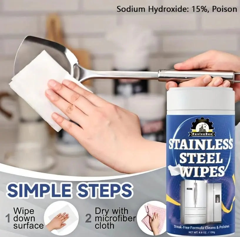 Stainless Steel Cleaning Wipes 130gm - Gadgetbro