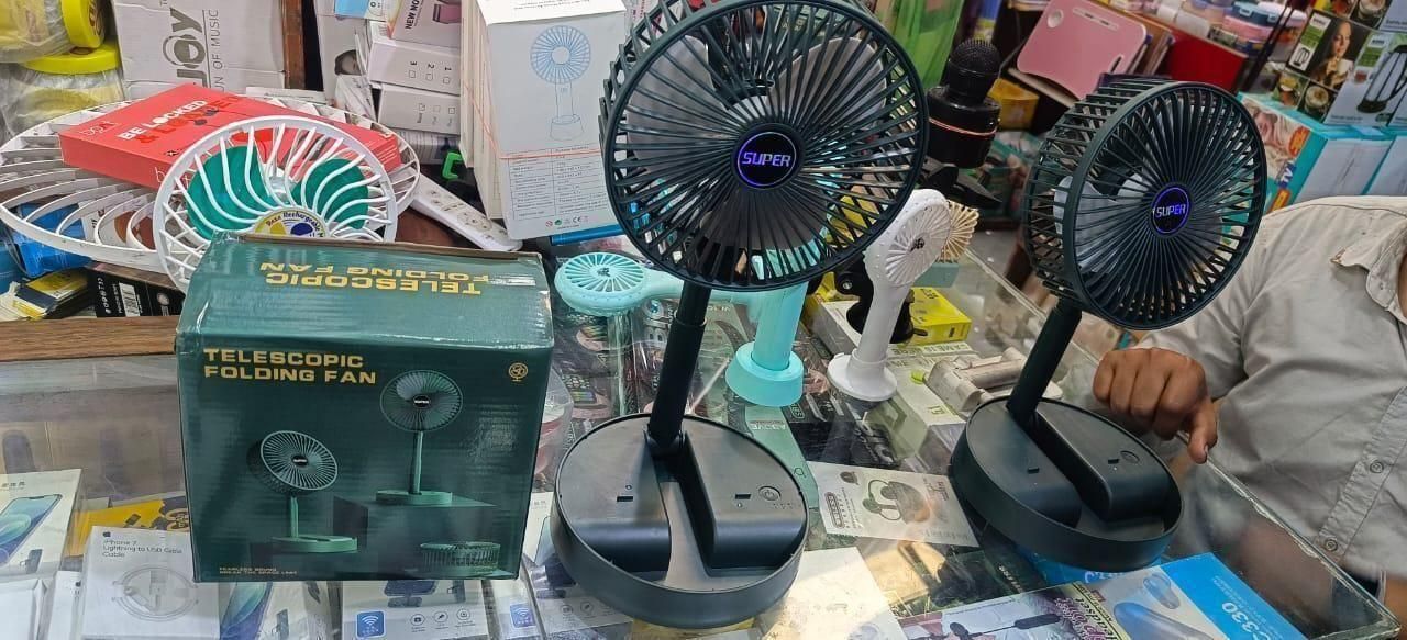 Adjustable Height Telescopic Rechargeable Standing Fan Rechargeable Pedestal Fan - Gadgetbro