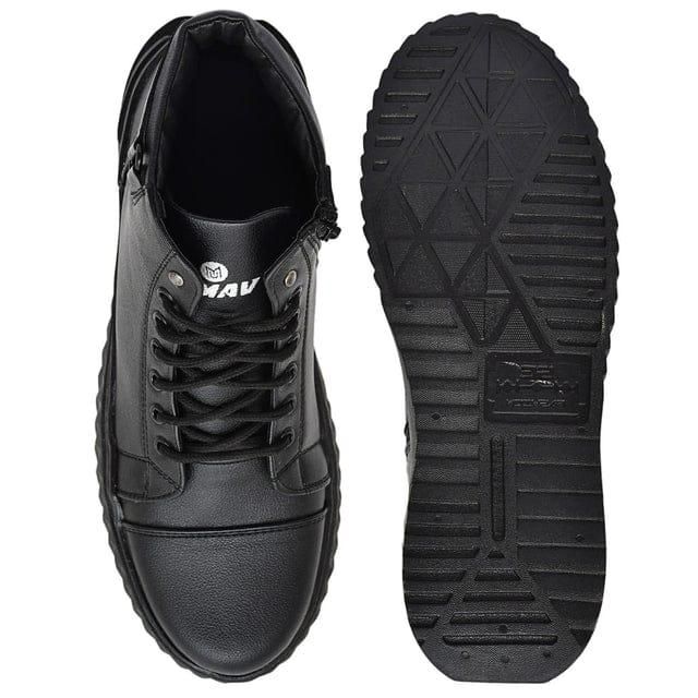 Men's Korean Style High Top Casual Shoes For Men (Black) - Gadgetbro