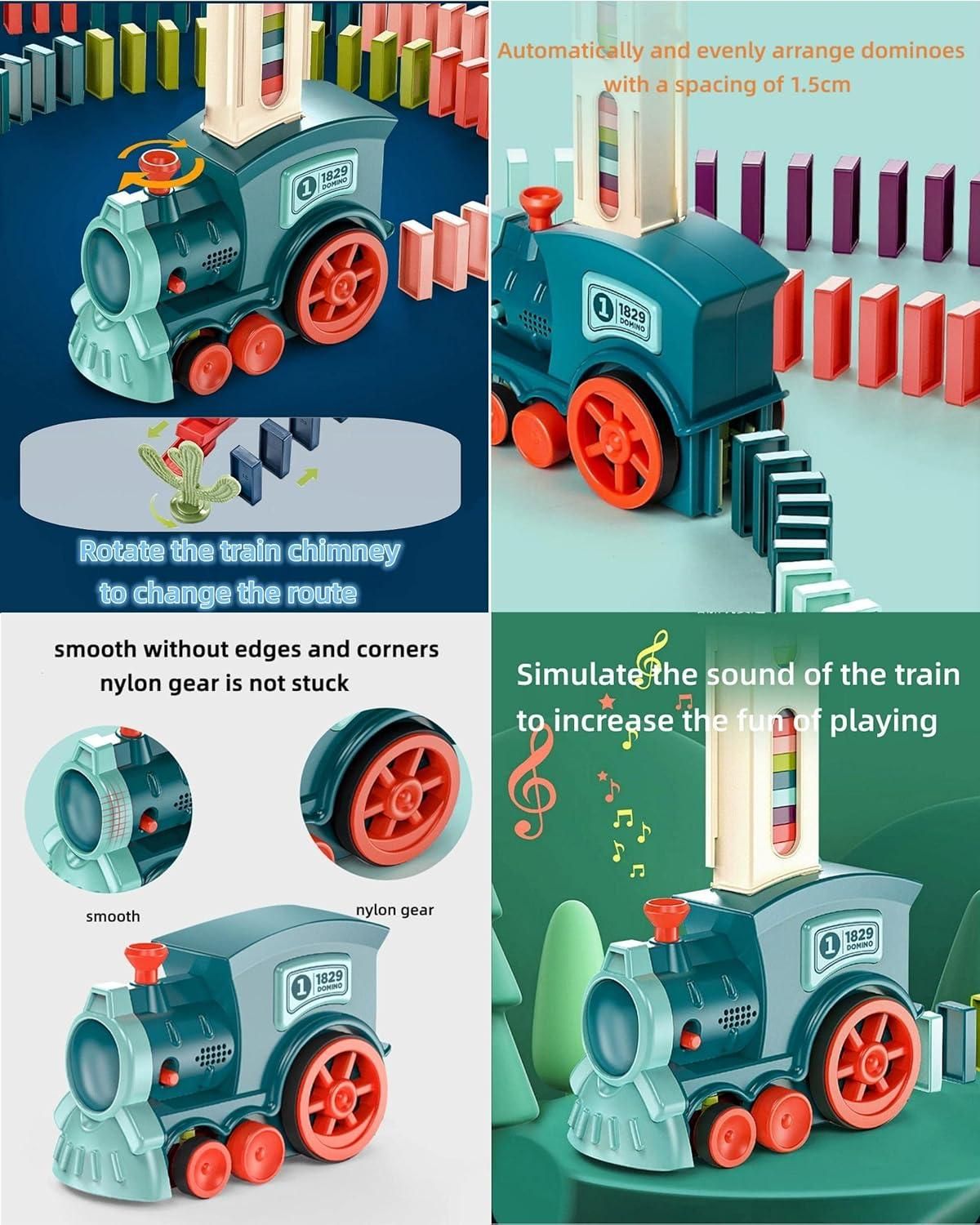 Train Toy Domino Set for Kids BPA Free Plastic with Sound Effects - Gadgetbro