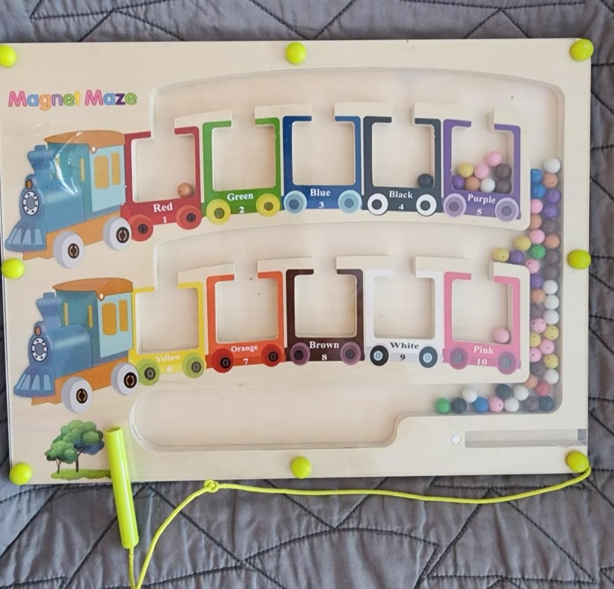 Magnetic Color & Number Maze Montessori Wooden Puzzle Game Board - Gadgetbro