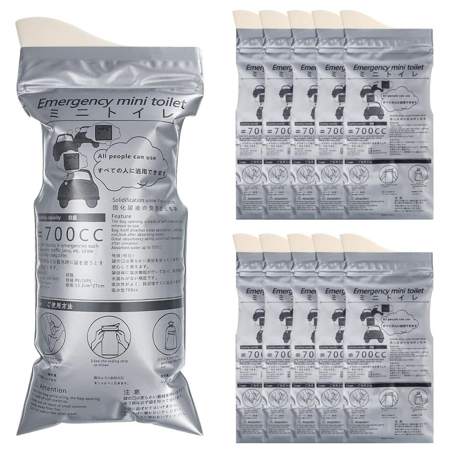 Emergency Mini Toilet-Urine Bag (Pack of 4) - Gadgetbro