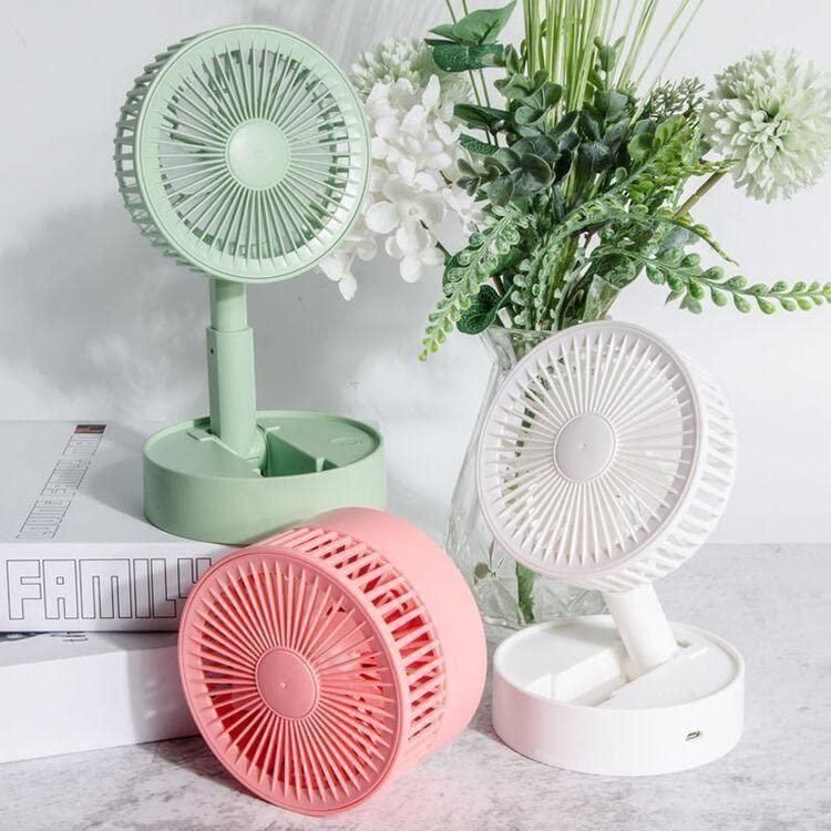 Adjustable Height Telescopic Rechargeable Standing Fan Rechargeable Pedestal Fan - Gadgetbro