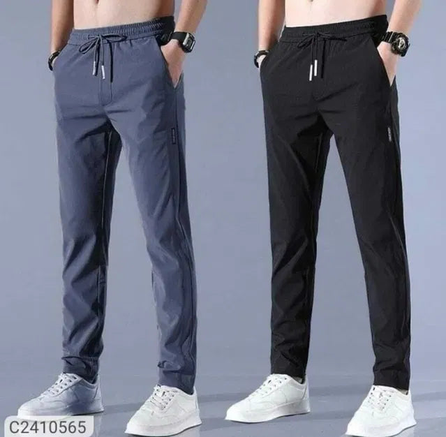 SK Buy1 Get 1 Free💥🤩PREMIUM MEN'S HIGH STRETCH SKINNY LYCRA PANTS(Black & Gray)