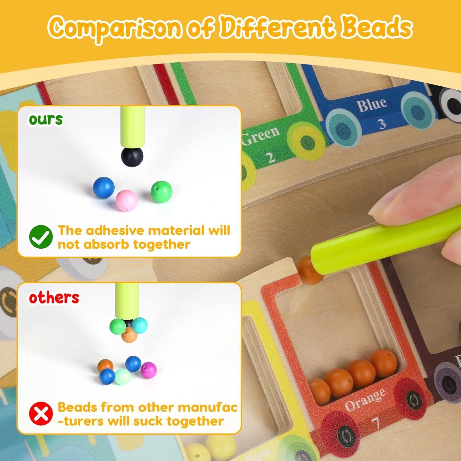 Magnetic Color & Number Maze Montessori Wooden Puzzle Game Board - Gadgetbro