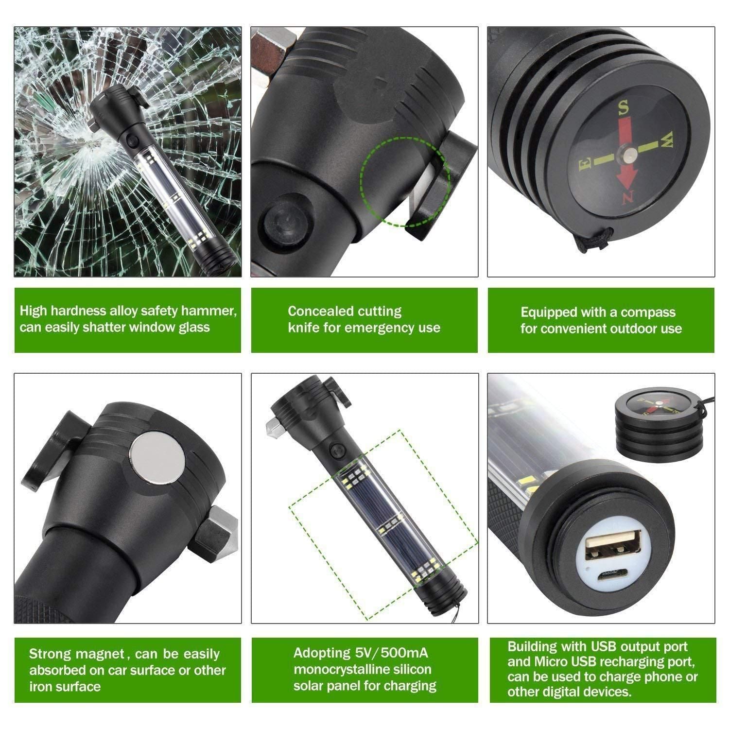 Solar Power Flashlight - Gadgetbro