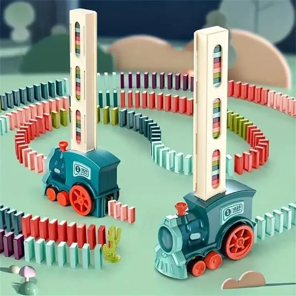 Train Toy Domino Set for Kids BPA Free Plastic with Sound Effects - Gadgetbro