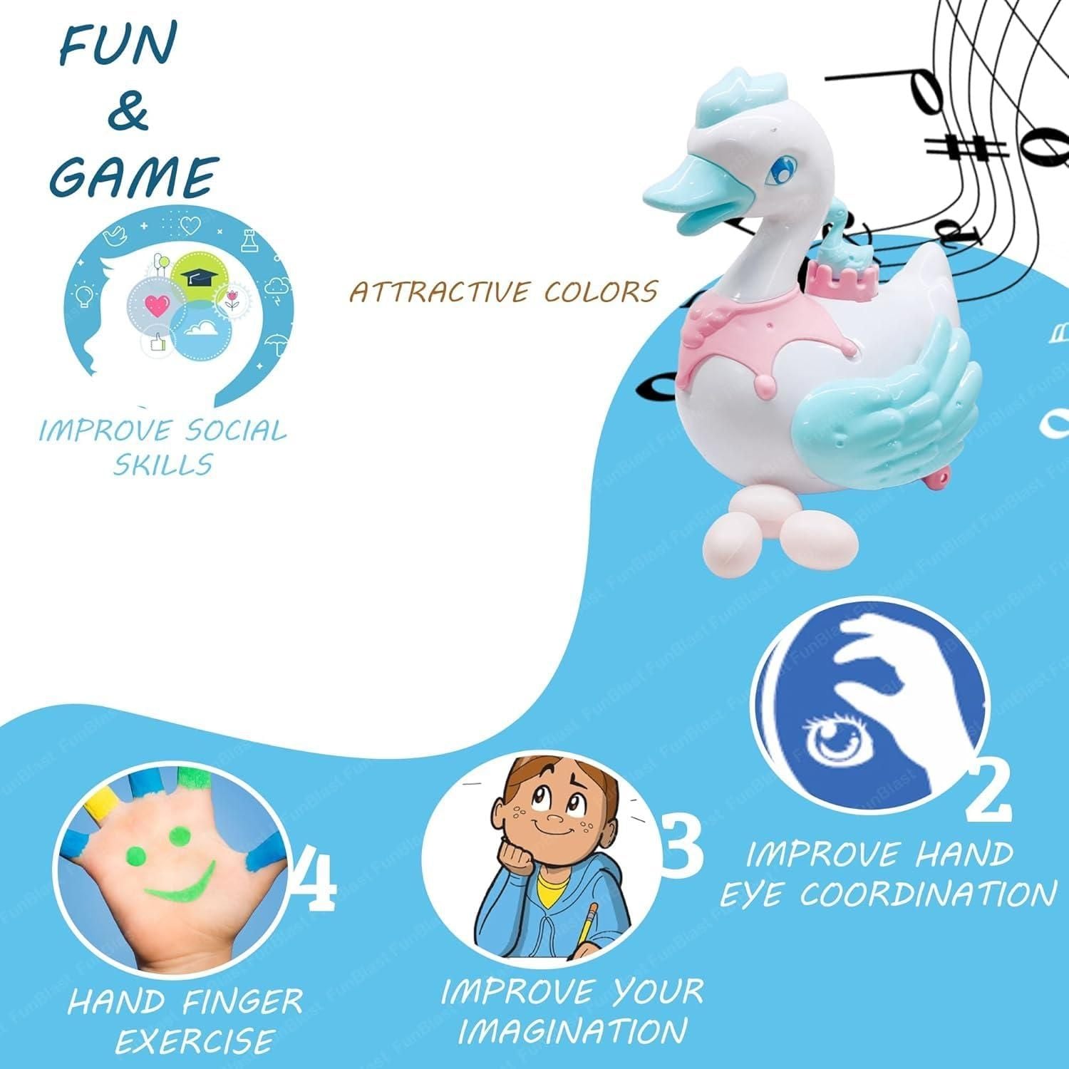 Swan Lay Egg Toy for Kids - 360 Degree Rotation - Gadgetbro
